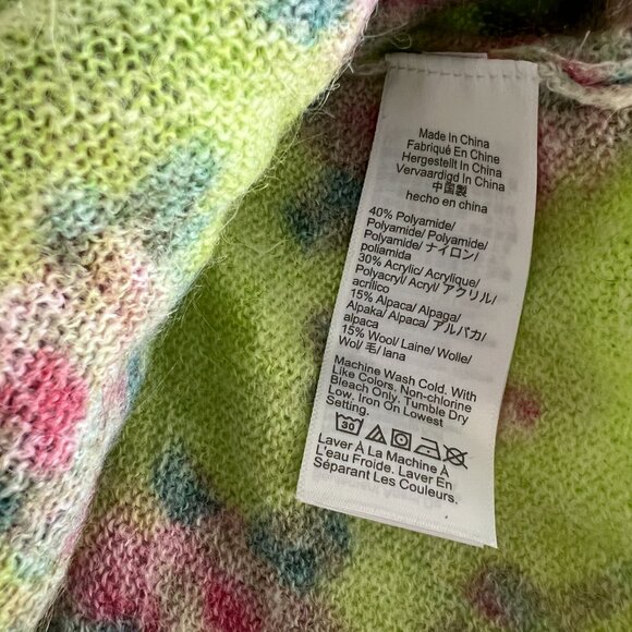 NWT J.Crew Brushed wool blend crewneck sweater / lemon rose garden - Picture 7 of 10